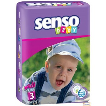 Изображение Senso-Baby Подгузники 3 midi  (4-9кг) 70шт. купить в procom.ua