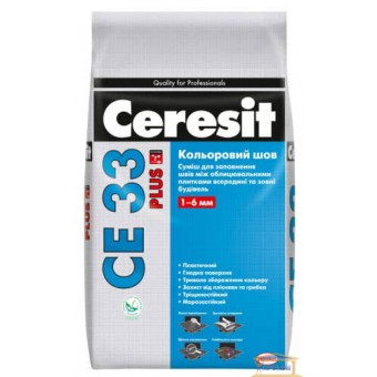 Изображение Затирка для плитки Церезит СЕ 33 серый цемент 2 кг купить в procom.ua