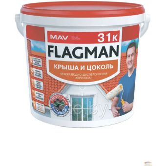 Изображение Краска ВД-АК-1031к FLAGMAN 31к зелёная крыша и цоколь 11л  купить в procom.ua