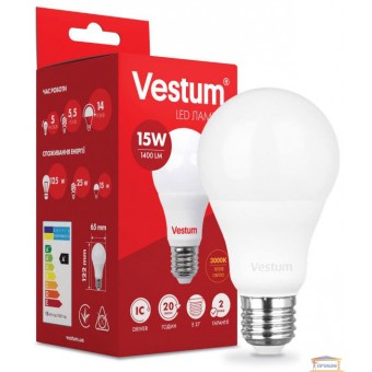 Изображение Лампа led Vestum A65 15w 3000K E27 1-VS-1102 купить в procom.ua