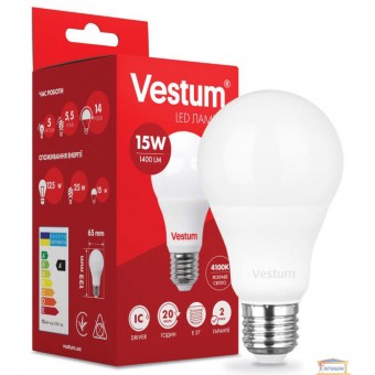 Зображення Лампа led Vestum A65 15w 4100K E27 1-VS-1101 купити в procom.ua