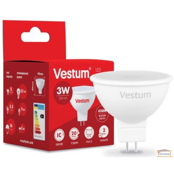 Изображение Лампа led Vestum MR16 3w 4100K GU5.3 1-VS-1501 купить в procom.ua