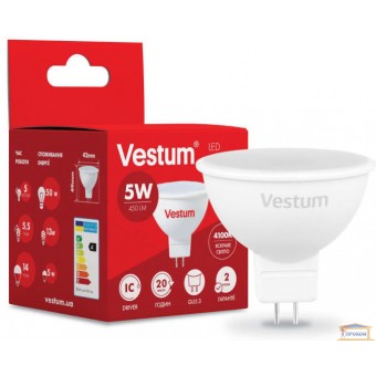 Изображение Лампа led Vestum MR16 5w 4100K GU5.3 1-VS-1503 купить в procom.ua