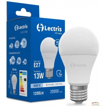 Зображення Лампа led Lectris A60 13w 4000K E27 1-LC-1103 купити в procom.ua