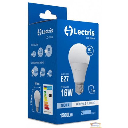 Изображение Лампа led Lectris A65 16w 4000K E27 1-LC-1104 купить в procom.ua - изображение 3
