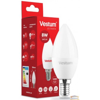 Зображення Лампа led Vestum C37 8w 4100K E14 1-VS-1311 купити в procom.ua
