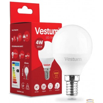 Изображение Лампа led Vestum G45 4w 3000K E14 1-VS-1208 купить в procom.ua