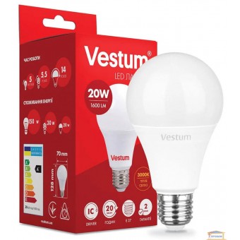 Зображення Лампа led Vestum A70 20w 3000K E27 1-VS-1110 купити в procom.ua