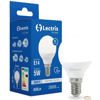 Изображение Лампа led Lectris G45 5w 4000K Е14 1-LC-1201 купить в procom.ua