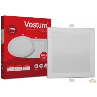 Зображення Світильник світлодіодний Vestum 12w білий квадрат 4000к 1-VS-5204 купити в procom.ua