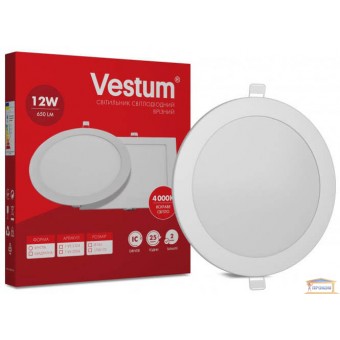 Зображення Світильник світлодіодний Vestum 12w біл.круг 4000к 1-VS-5104 купити в procom.ua