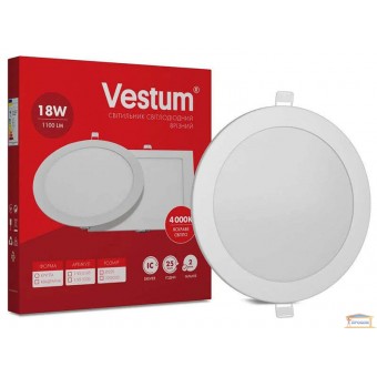Изображение Светильник светодиодный Vestum 18w бел.круг 4000к 1-VS-5105 купить в procom.ua