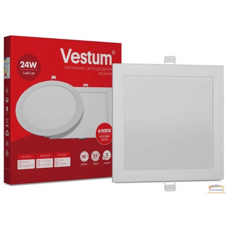 Зображення Світильник світлодіодний Vestum 24w білий квадрат 6000к 1-VS-5206 купити в procom.ua - зображення 1