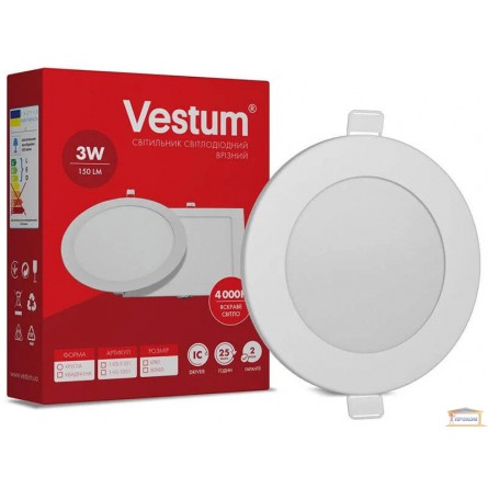 Зображення Світильник світлодіодний Vestum 3w біл.круг 4000к 1-VS-5101 купити в procom.ua - зображення 1
