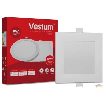 Изображение Светильник светодиодный Vestum 9w бел.квад 4000к 1-VS-5203 купить в procom.ua