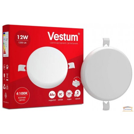 Зображення Світильник світлодіодний Vestum 12W коло 4100К 1-VS-5503 купити в procom.ua - зображення 1