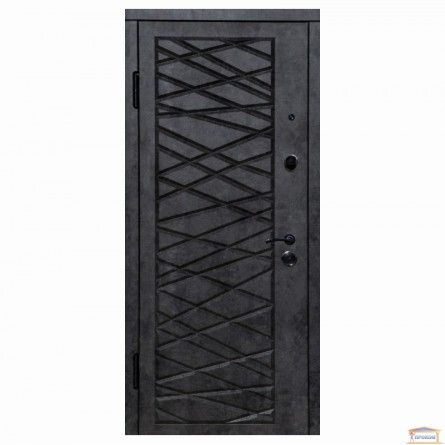 Изображение Дверь метал. П-3К 116 левая 860 Декор 4D мрамор черный купить в procom.ua - изображение 1