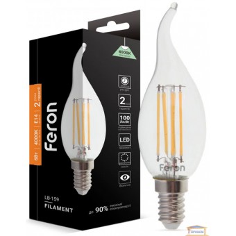Изображение Лампа LED Feron LB-159 CF37 Е14 4000K 6W купить в procom.ua