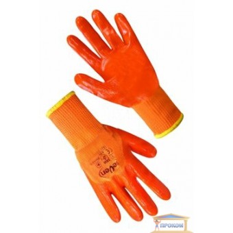 Изображение Перчатки утепленные махровые оранжевыес с латекс покр  69874 купить в procom.ua