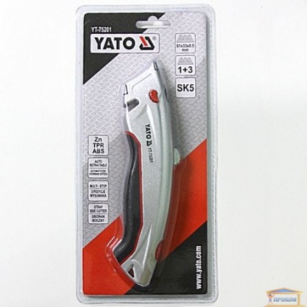 Изображение Нож с выдвижным трапециевидным лезвием 61*33мм  YT-75201 купить в procom.ua - изображение 1
