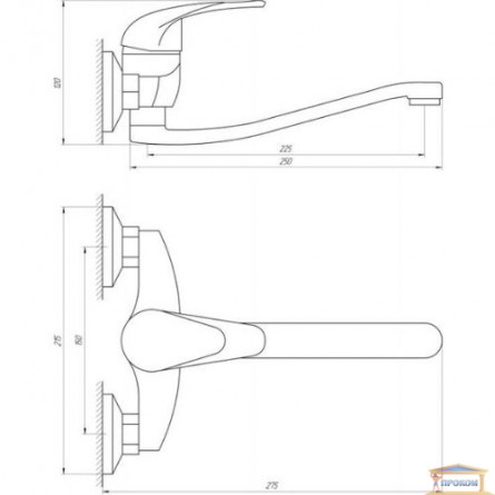 Зображення Змішувач для кухні EcoMix E-GEZ-104 стіна 10034 купити в procom.ua - зображення 5