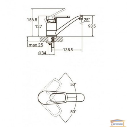 Зображення Змішувач для кухні MJ - 2b129c гусак прямий 150мм на шпильці купити в procom.ua - зображення 3