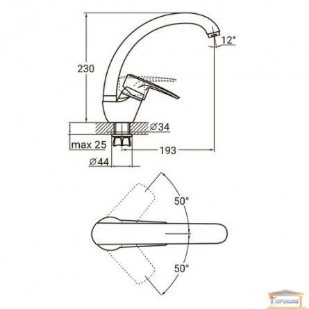 Зображення Змішувач для кухні ML-4B141C гусак вухо на гайці купити в procom.ua - зображення 2