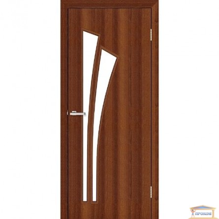 Изображение Дверь МДФ Модельные Пальма ПО 800 стекло сатин/орех купить в procom.ua - изображение 1