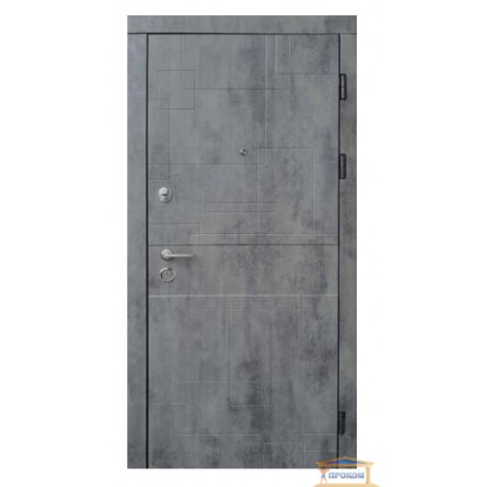 Изображение Дверь метал. Эталон лабиринт бетон темный/серый 860 правая купить в procom.ua - изображение 1