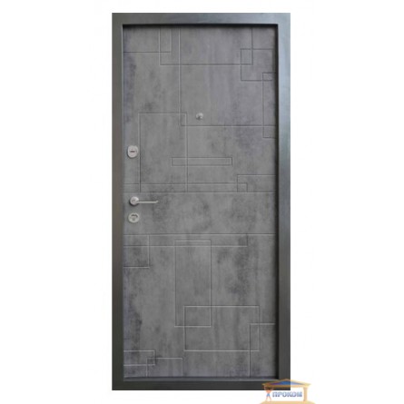 Изображение Дверь метал. Эталон лабиринт бетон темный/серый 860 правая купить в procom.ua - изображение 2