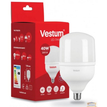 Изображение Лампа led Vestum Т120 40w 6500K E27 1-VS-1603 купить в procom.ua