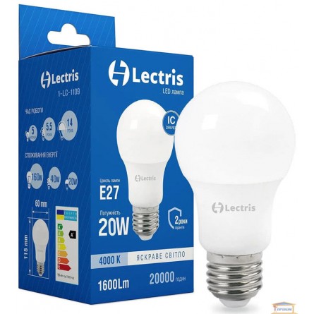 Зображення Лампа led Lectris A65 20w 4000K E27 1-LC-1109 купити в procom.ua - зображення 1