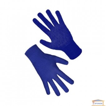 Изображение Перчатки трикотажные синие с ПВХ точкой 7117 купить в procom.ua