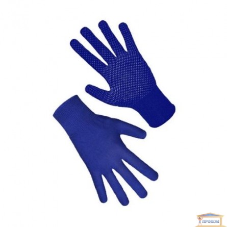 Изображение Перчатки трикотажные синие с ПВХ точкой 7117 купить в procom.ua - изображение 1