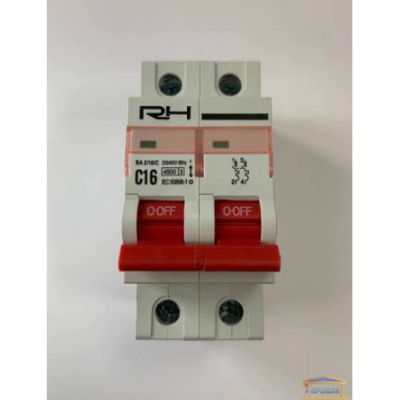 Зображення Автоматичний вимикач RH 2р/16А (HN-401 023) АКЦІЯ! купити в procom.ua - зображення 1