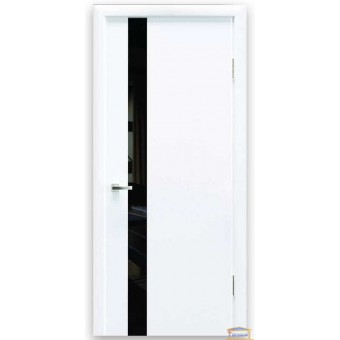Изображение Дверь Колори белая 800 черное стекло купить в procom.ua