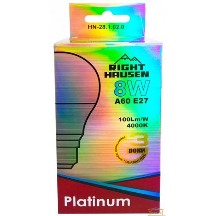Изображение Лампа RH LED Platinum A-60 8w E27 4000К HN-281020 купить в procom.ua - изображение 2