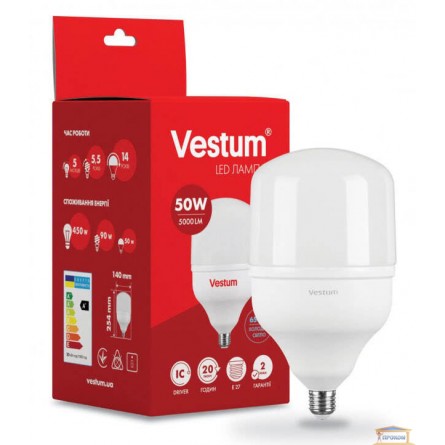 Зображення Лампа led Vestum Т140 50w 6500K E27 1-VS-1604 купити в procom.ua - зображення 1