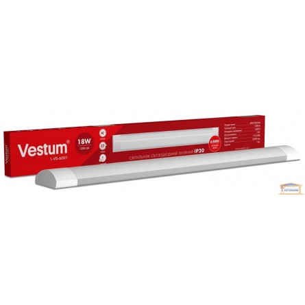 Изображение Светильник линейный LED Vestum 0,6м 18W 6500К 220V VS-6001 купить в procom.ua - изображение 1