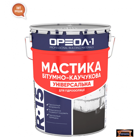 Изображение Мастика битумно-каучуковая 10кг ОРЕОЛ 1 купить в procom.ua - изображение 1