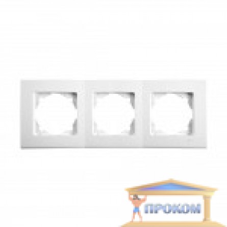 Изображение Рамка 3 модульная горизонтальная бел. Linnera Viko купить в procom.ua - изображение 1