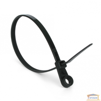 Изображение Стяжка кабельная с кольцом 110,*3,6 мм черная 18976 купить в procom.ua