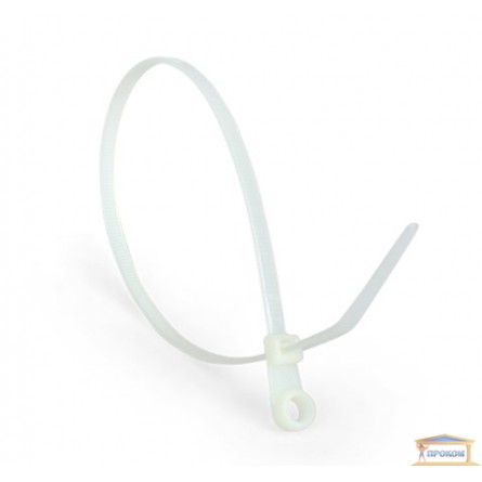 Зображення Стяжка кабельна з кільцем 110*3,6 мм біл. 14373 купити в procom.ua - зображення 1