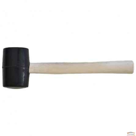 Изображение Молоток-киянка резиновый, деревянная ручка 450г 55мм 39-001 купить в procom.ua - изображение 1