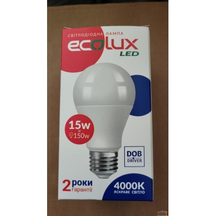 Изображение Лампа LED ECOLUX A-70 15W 4000K Е27 купить в procom.ua - изображение 1