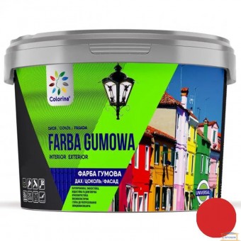 Зображення Фарба гумова червона RAL 3020 COLORINA 1,2кг купити в procom.ua