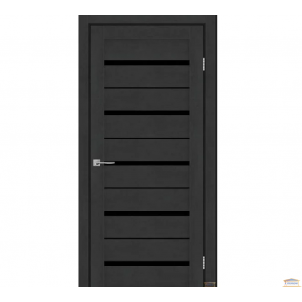 Изображение Дверь ПВХ Рокстон (800*2000) ясень стал/черн.стекло купить в procom.ua