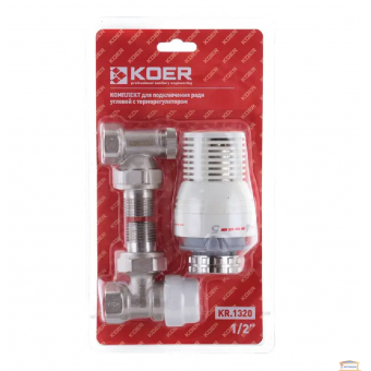 Изображение Компл. для подкл.радиат.(угл) с термоголов.кликовое KOER 1/2 купить в procom.ua
