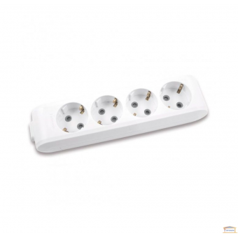 Изображение Колодка 4 гн. с заз. с защит шторками, серая Panasonic 4402 купить в procom.ua