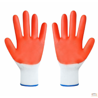 Зображення Рукавички сінт.білі с помаранч. нітр. покр. купити в procom.ua